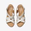 Cuñas de cuero blanco estilo «Rose» para mujer Cuñas de cuero blanco estilo «Rose» para mujer