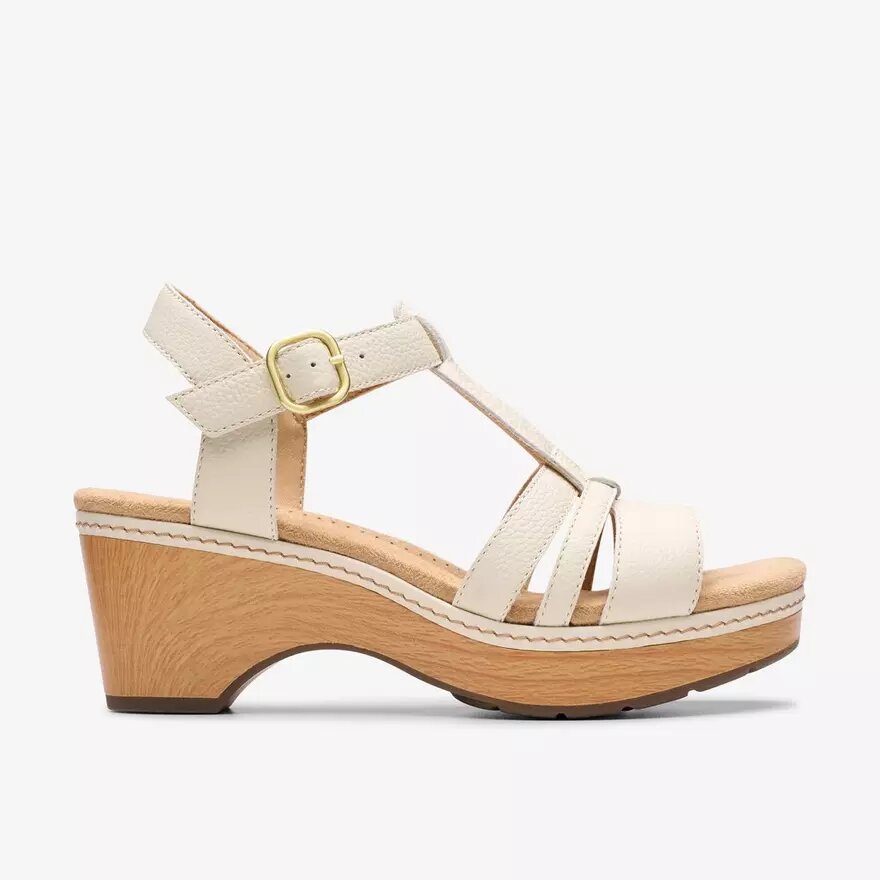 Cuñas de cuero color crema Seannah Madi para mujer Cuñas de cuero color crema Seannah Madi para mujer