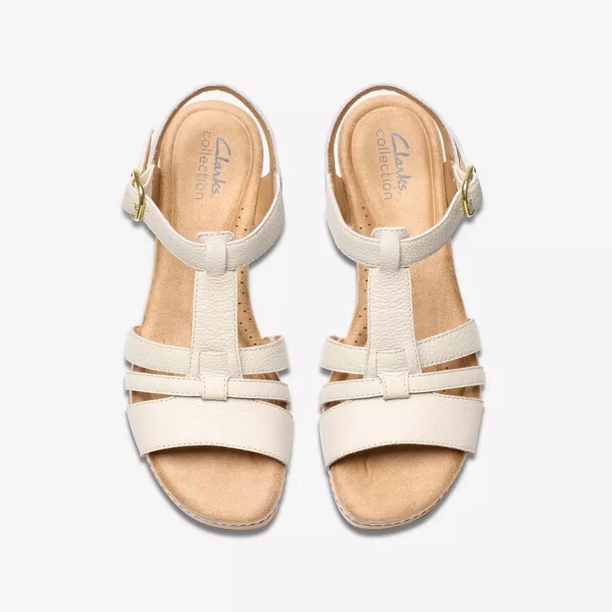 Cuñas de cuero color crema Seannah Madi para mujer Cuñas de cuero color crema Seannah Madi para mujer