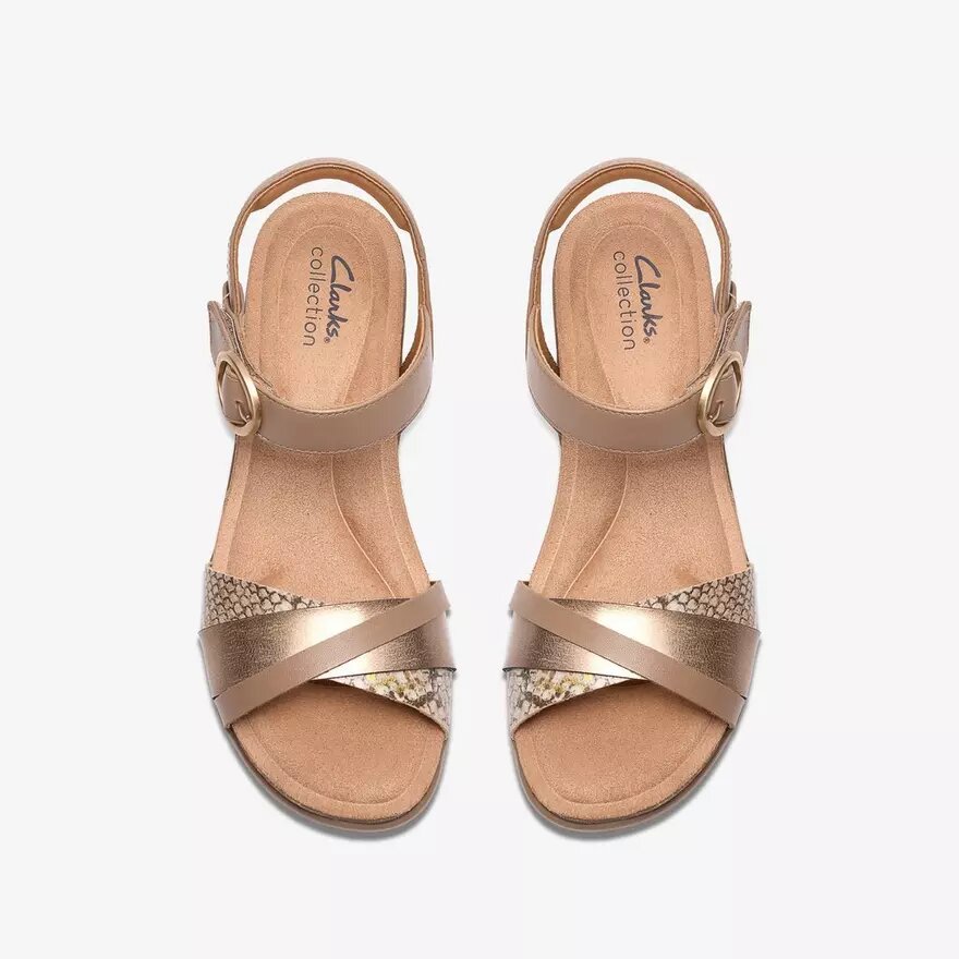 Cuñas de cuero combinadas Kacha Twist para mujer, color topo, de Us Cuñas de cuero combinadas Kacha Twist para mujer, color topo, de Us