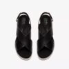 Cuñas de cuero negro Diaz Cross para mujer