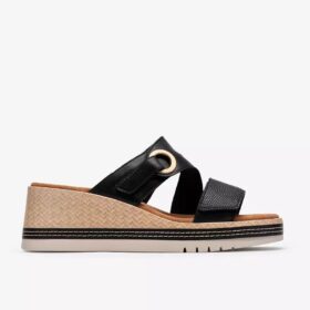 Cuñas de cuero negro Kidiki Cove para mujer