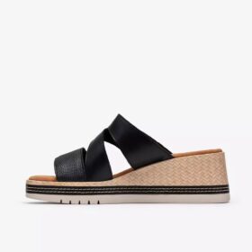 Cuñas de cuero negro Kidiki Cove para mujer