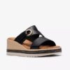 Cuñas de cuero negro Kidiki Cove para mujer