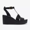 Cuñas de cuero negro Sabina Hope para mujer Cuñas de cuero negro Sabina Hope para mujer