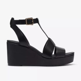 Cuñas de cuero negro Sabina Hope para mujer
