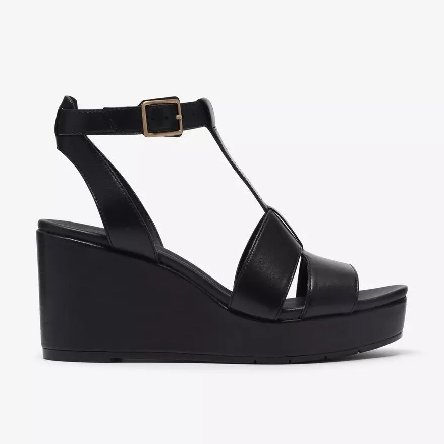 Cuñas de cuero negro Sabina Hope para mujer Cuñas de cuero negro Sabina Hope para mujer