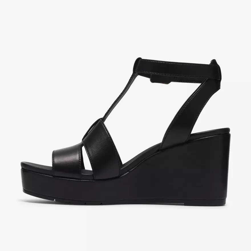 Cuñas de cuero negro Sabina Hope para mujer Cuñas de cuero negro Sabina Hope para mujer