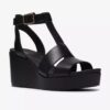 Cuñas de cuero negro Sabina Hope para mujer Cuñas de cuero negro Sabina Hope para mujer