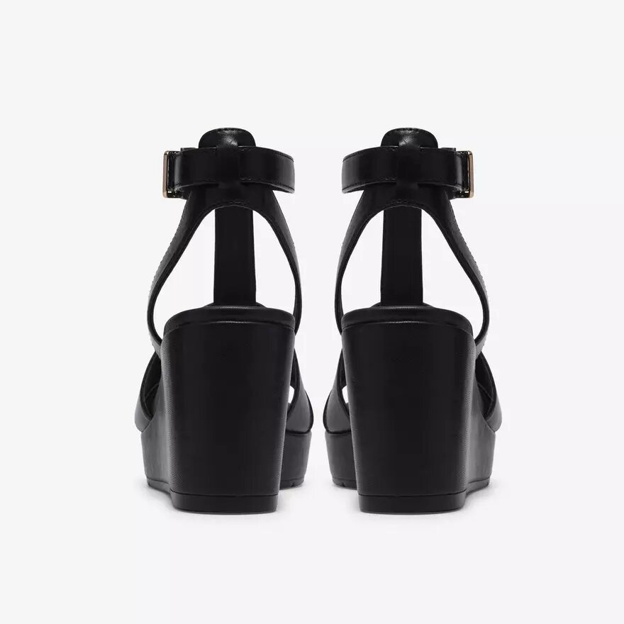 Cuñas de cuero negro Sabina Hope para mujer Cuñas de cuero negro Sabina Hope para mujer