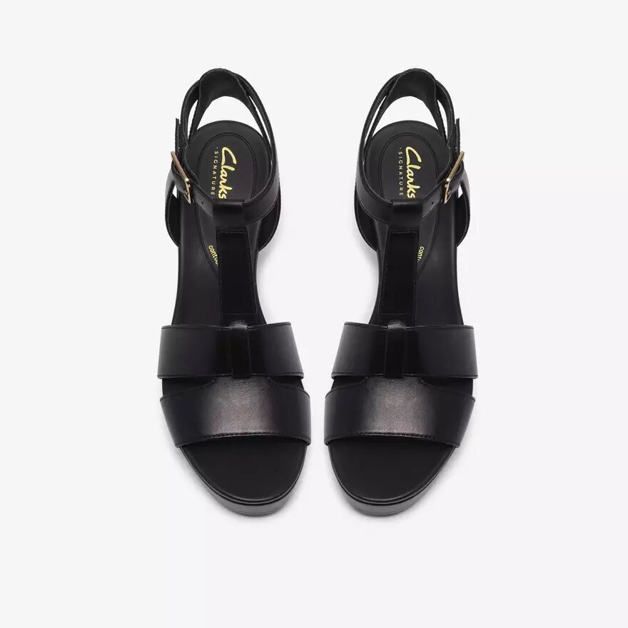 Cuñas de cuero negro Sabina Hope para mujer Cuñas de cuero negro Sabina Hope para mujer