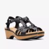 Cuñas de cuero negro Seannah Madi para mujer Cuñas de cuero negro Seannah Madi para mujer