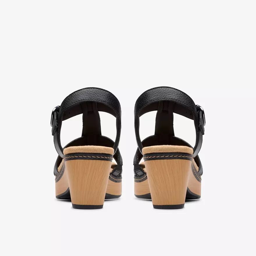 Cuñas de cuero negro Seannah Madi para mujer Cuñas de cuero negro Seannah Madi para mujer