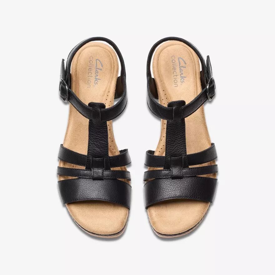 Cuñas de cuero negro Seannah Madi para mujer Cuñas de cuero negro Seannah Madi para mujer