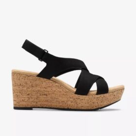 Cuñas de nubuck negro estilo «Rose» para mujer