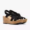 Cuñas de nubuck negro estilo «Rose» para mujer