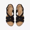 Cuñas de nubuck negro estilo «Rose» para mujer