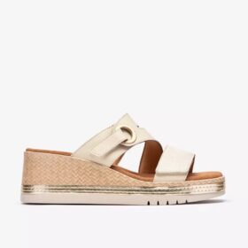 Cuñas de piel color crema Kidiki Cove para mujer