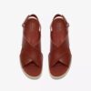 Cuñas de piel naranja quemado Diaz Cross para mujer Cuñas de piel naranja quemado Diaz Cross para mujer
