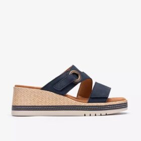 Cuñas Kidiki Cove para mujer, en nubuck azul marino