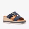 Cuñas Kidiki Cove para mujer, en nubuck azul marino