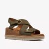 Cuñas Kidiki Sun para mujer, en nubuck verde oliva oscuro Cuñas Kidiki Sun para mujer, en nubuck verde oliva oscuro