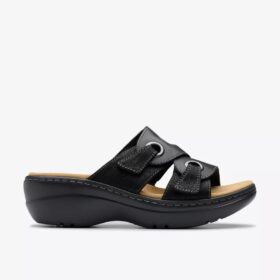 Cuñas Merliah2 Cove de cuero negro para mujer