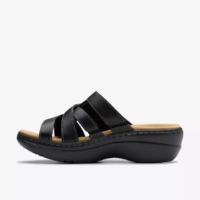 Cuñas Merliah2 Cove de cuero negro para mujer