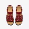 Cuñas Merliah2 para mujer en piel rojo rubí