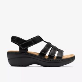 Cuñas Merliah2 Ruby de cuero negro para mujer