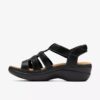 Cuñas Merliah2 Ruby de cuero negro para mujer