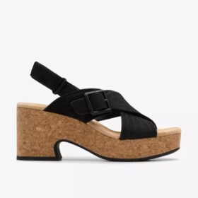Cuñas Nerisa West de nubuck negro para mujer