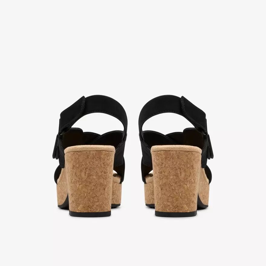 Cuñas Nerisa West de nubuck negro para mujer Cuñas Nerisa West de nubuck negro para mujer
