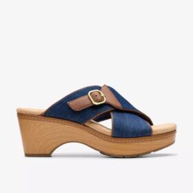 Cuñas Seannah Nora en denim oscuro para mujer