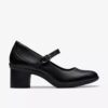 Merceditas de cuero negro Shaya Jane para mujer