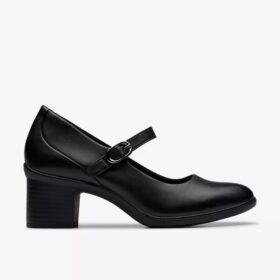 Merceditas de cuero negro Shaya Jane para mujer