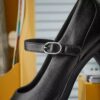 Merceditas de cuero negro Shaya Jane para mujer