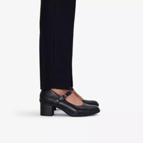 Merceditas de cuero negro Shaya Jane para mujer