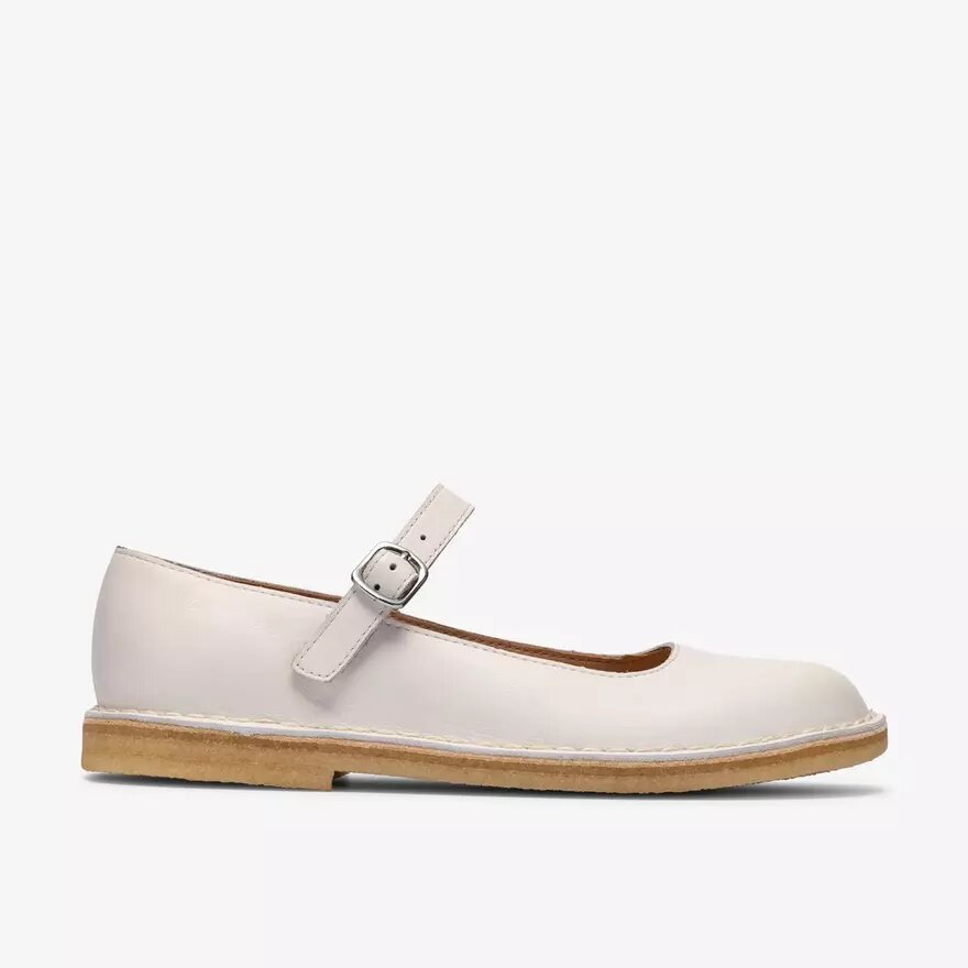 Merceditas «Desert Jane» de piel blanca para mujer Merceditas «Desert Jane» de piel blanca para mujer