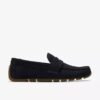 Mocasines Corsley Bar de ante azul marino para hombre