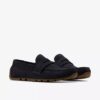 Mocasines Corsley Bar de ante azul marino para hombre