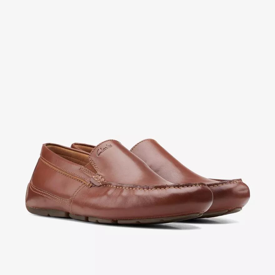 Mocasines de conducir Markman Plain para hombre, de piel marrón claro Mocasines de conducir Markman Plain para hombre, de piel marrón claro