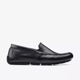 Mocasines de conductor Markman Plain de cuero negro para hombre