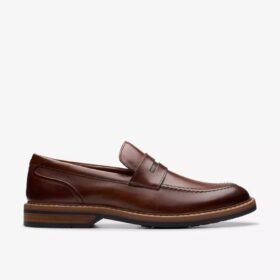 Mocasines de cuero de color tostado medio para hombre Aldwin Step