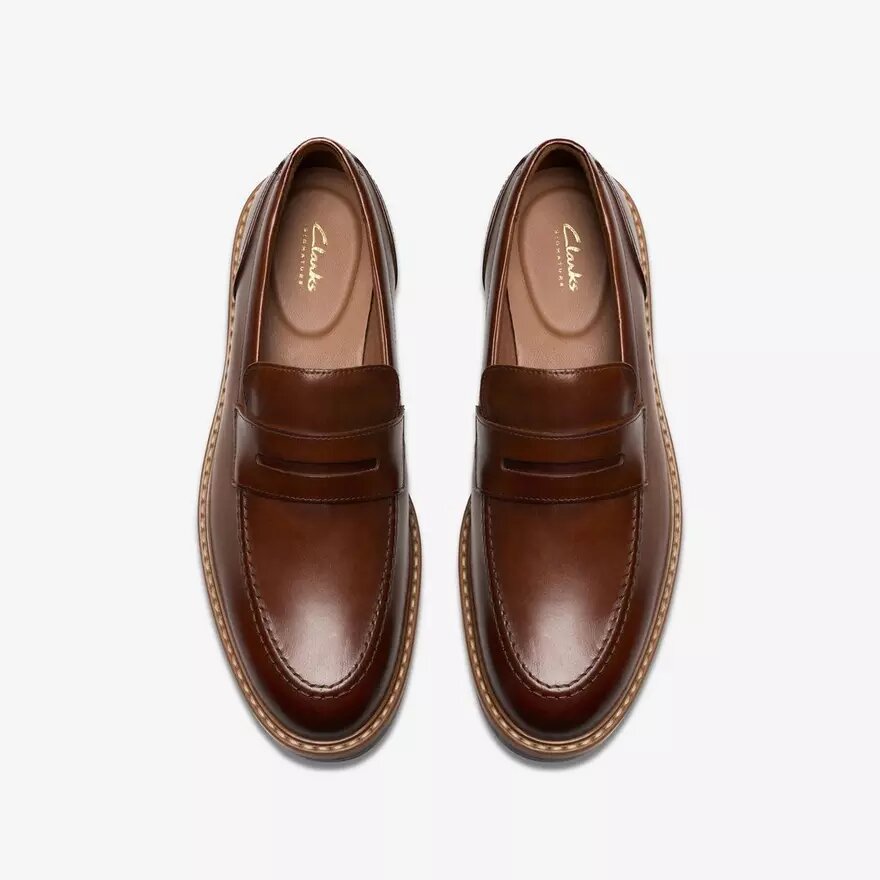 Mocasines de cuero de color tostado medio para hombre Aldwin Step Mocasines de cuero de color tostado medio para hombre Aldwin Step
