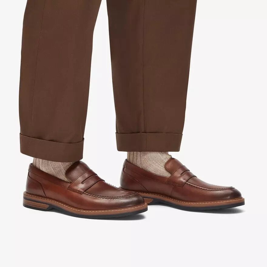 Mocasines de cuero de color tostado medio para hombre Aldwin Step Mocasines de cuero de color tostado medio para hombre Aldwin Step