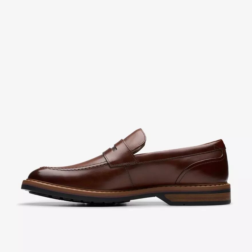 Mocasines de cuero de color tostado medio para hombre Aldwin Step Mocasines de cuero de color tostado medio para hombre Aldwin Step