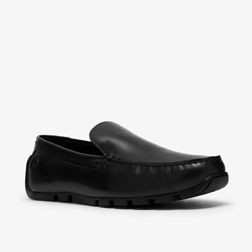 Mocasines de cuero negros lisos Corsley para hombre Mocasines de cuero negros lisos Corsley para hombre