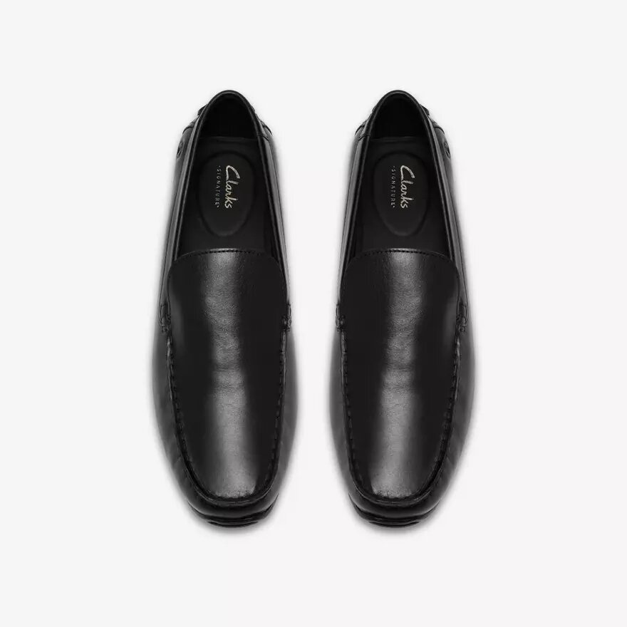 Mocasines de cuero negros lisos Corsley para hombre Mocasines de cuero negros lisos Corsley para hombre