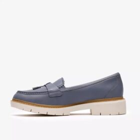 Mocasines de piel azul denim Westlynn Bella para mujer
